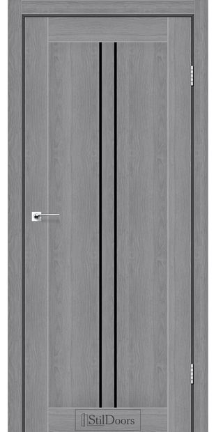 Межкомнатные двери Барселона с черным стеклом barselona-dub-popelastij-z-cornim-sklom