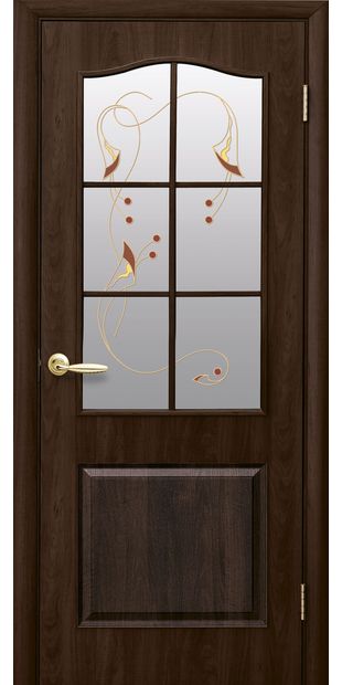 Межкомнатные двери Классик со стеклом сатин и рисунком classic-43