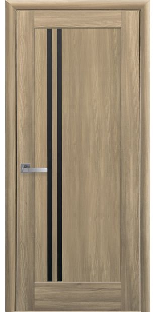 Межкомнатные двери Прага с черным стеклом kfd-praga-1