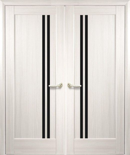 Двери двустворчатые Делла Black ясень делюкс стекло черное dveri-dvustvorchatye-della-black-jasen-deljuks-steklo-chernoe