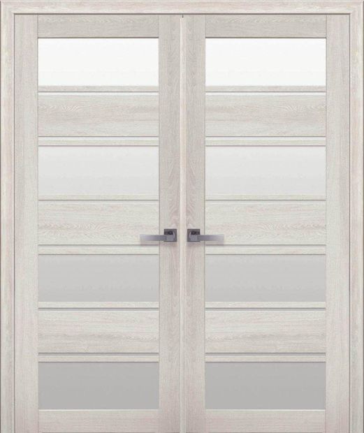 Двери двустворчатые Элиза дуб молочный стекло Сатин dveri-dvustvorchatye-jeliza-dub-molochnyj-steklo-satin