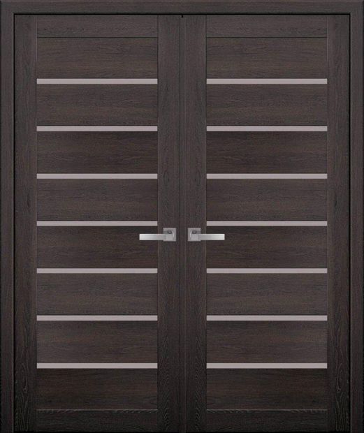 Двери двустворчатые Леона дуб мускат стекло Сатин dveri-dvustvorchatye-leona-dub-muskat-steklo-satin