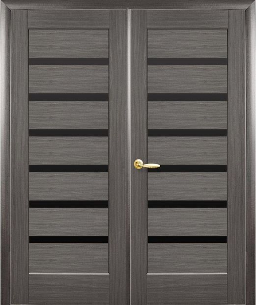 Двери двустворчатые Линнея Black грей делюкс New стекло черное dveri-dvustvorchatye-linneja-black-grej-deljuks-new-steklo-chernoe