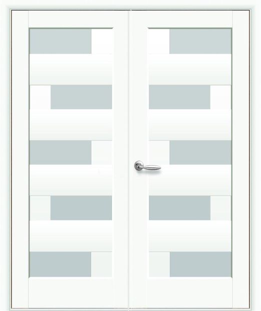 Двери двустворчатые Пиана белый мат премиум стекло Сатин dveri-dvustvorchatye-piana-belyj-mat-premium-steklo-satin