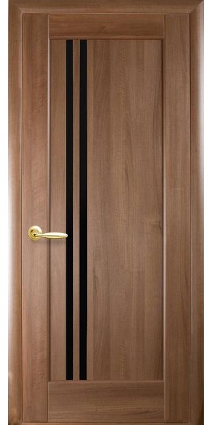 Межкомнатные двери Делла с черным стеклом dvernoe-polotno-pvh-deluxe-dellita-s-cernym-steklom-1
