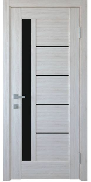 Межкомнатные двери Гранд с черным стеклом kfd-grand-7
