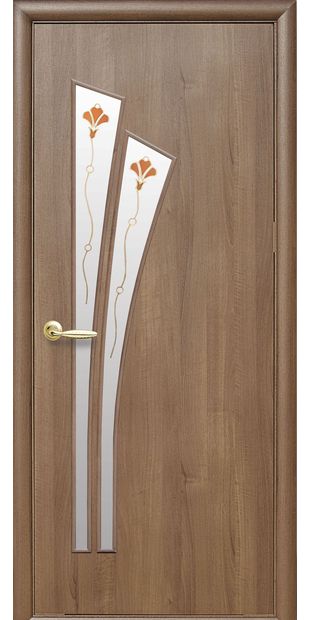 Межкомнатные двери Лилия со стеклом сатин и рисунком Р1 kamea-11