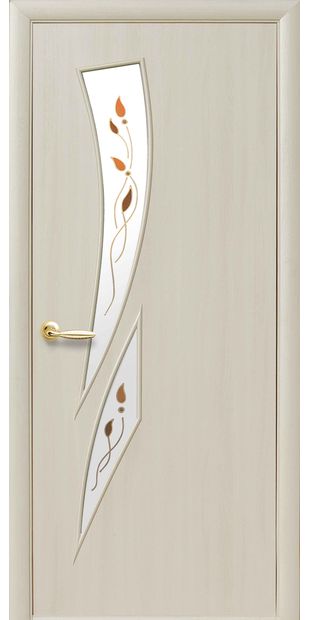 Межкомнатные двери Камея со стеклом сатин и рисунком kamea-24
