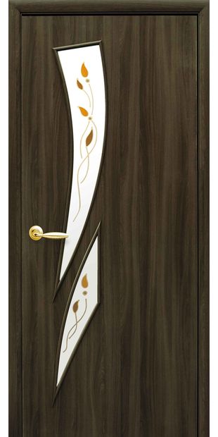 Межкомнатные двери Камея со стеклом сатин и рисунком Р1 kamea-25