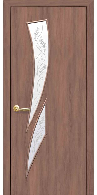 Межкомнатные двери Камея со стеклом сатин и рисунком Р2 kamea-39