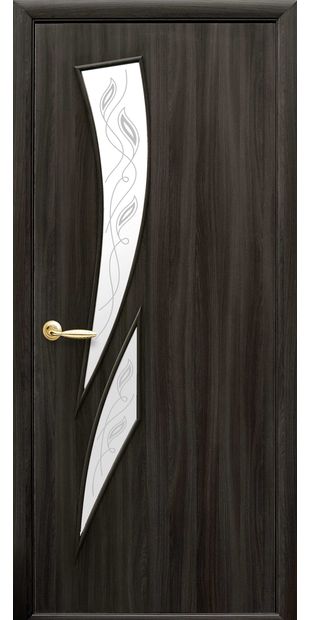 Межкомнатные двери Камея со стеклом сатин и рисунком Р2 kameya-23