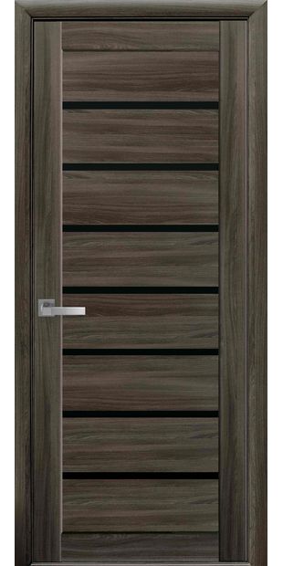 Межкомнатные двери Леона с черным стеклом leona-1