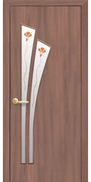 Межкомнатные двери Лилия со стеклом сатин и рисунком Р1 lilia-14