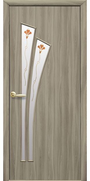 Межкомнатные двери Лилия со стеклом сатин и рисунком Р1 lilia-58