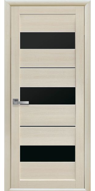 Межкомнатные двери Лилу с черным стеклом lilu-16