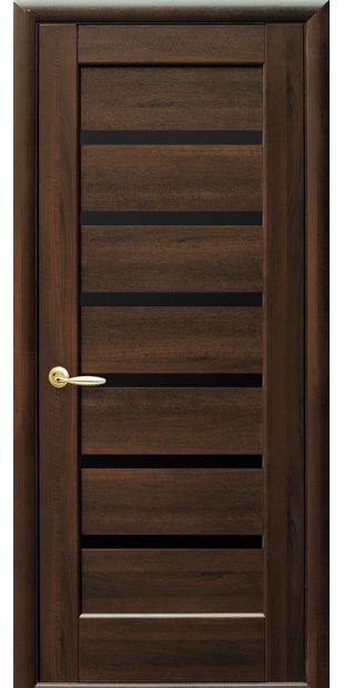 Межкомнатные двери Брістоль с черным стеклом kfd-brіstol-7