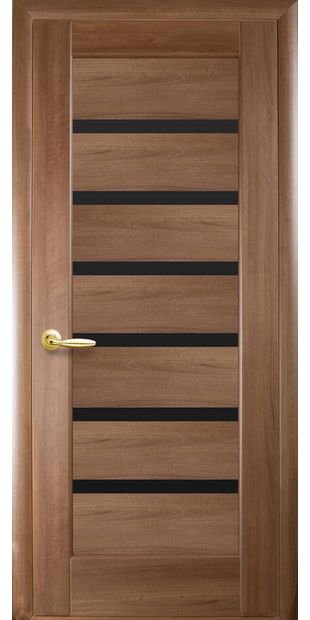 Межкомнатные двери Брістоль с черным стеклом kfd-brіstol-8