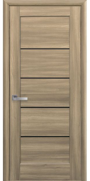 Межкомнатные двери Мира с черным стеклом mira-13