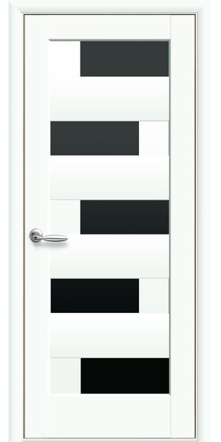 Межкомнатные двери Пальміра с черным стеклом kfd-palmіra-2