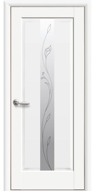 Межкомнатные двери Софт со стеклом сатин и рисунком Р2 kfd-soft-11