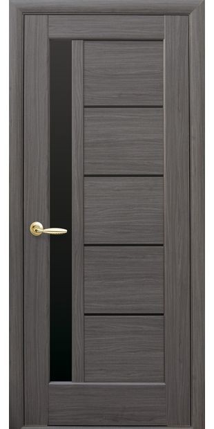Межкомнатные двери Гранд с черным стеклом kfd-grand-10