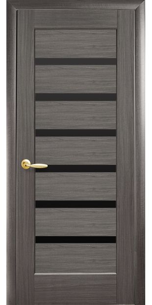 Межкомнатные двери Брістоль с черным стеклом kfd-brіstol-10