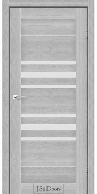 Межкомнатные двери Токио стекло сатин tokio-dub-sribnij-zi-sklom-satin