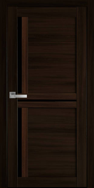 Межкомнатные двери Тринити с черным стеклом kfd-vіktorіya-7