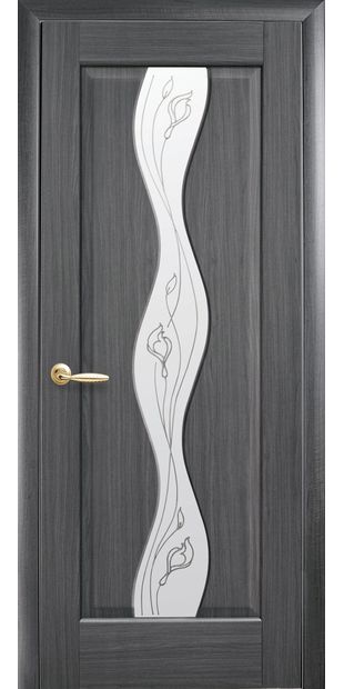 Межкомнатные двери Волна со стеклом сатин и рисунком Р2 volna-17