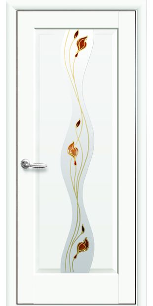 Межкомнатные двери Волна со стеклом сатин и рисунком Р1 volna-21