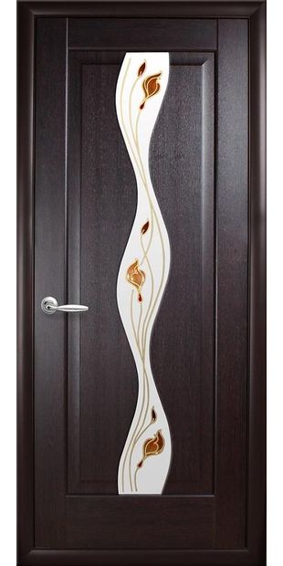 Межкомнатные двери Волна со стеклом сатин и рисунком Р1 volna-40