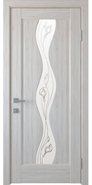 Межкомнатные двери Волна со стеклом сатин и рисунком Р1 volna-43
