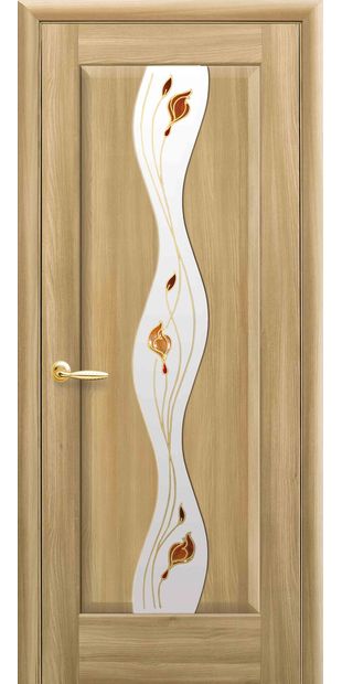 Межкомнатные двери Волна со стеклом сатин и рисунком Р1 volna-60