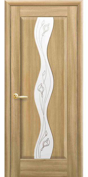 Межкомнатные двери Волна со стеклом сатин и рисунком Р2 volna-62