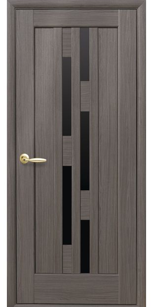 Межкомнатные двери Лаура с черным стеклом kfd-laura-1