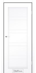 Межкомнатные двери Анталия со стеклом сатин, ПВХ Delux Білий Матовий