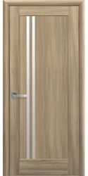 Межкомнатные двери Прага со стеклом сатин, ПВХ DeLuxe Вільха Італійська