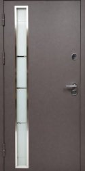 Дверь входная в дом ПРЕСТИЖ ПВХ Каштан + стеклопакет