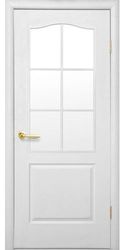 Межкомнатные двери Классик со стеклом сатин, Под покраску Структурный
