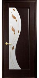 Межкомнатные двери Эскада со стеклом сатин и рисунком Р1, ПВХ DeLuxe Венге new