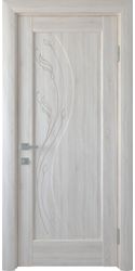 Межкомнатные двери Эскада глухое с гравировкой, ПВХ DeLuxe Ясень New