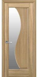 Межкомнатные двери Эскада со стеклом сатин, ПВХ DeLuxe Золотой дуб