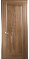 Межкомнатные двери Эскада глухое с гравировкой, ПВХ DeLuxe Золотая ольха