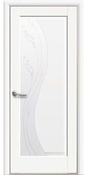 Межкомнатные двери Эскада со стеклом сатин и рисунком Р2, Premium Белый матовый