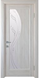 Межкомнатные двери Эскада со стеклом сатин и рисунком Р2, ПВХ DeLuxe Ясень New