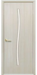 Межкомнатные двери Line Glass-02 со стеклом сатин, Экошпон  Шимо Ваніль