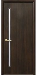 Межкомнатные двери Глория со стеклом сатин, ПВХ DeLuxe Каштан