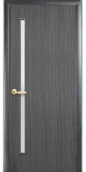 Межкомнатные двери Глория со стеклом сатин, ПВХ DeLuxe Серый
