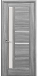 Межкомнатные двери Грета со стеклом сатин, ПВХ DeLuxe Бук Пепельный
