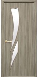 Межкомнатные двери Камея со стеклом сатин, Экошпон  Сандал
